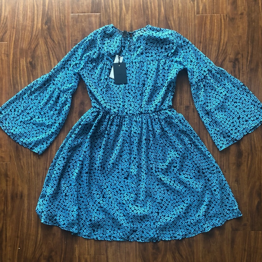 Brand New Blue Floral Print Dress